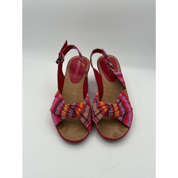Aerosoles Womens 7W Zenthusiam Fabric Upper Cork Heel Sandals - Picture 2 of 5